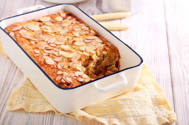 istock Baked oatmeal with almond topping 1140727240