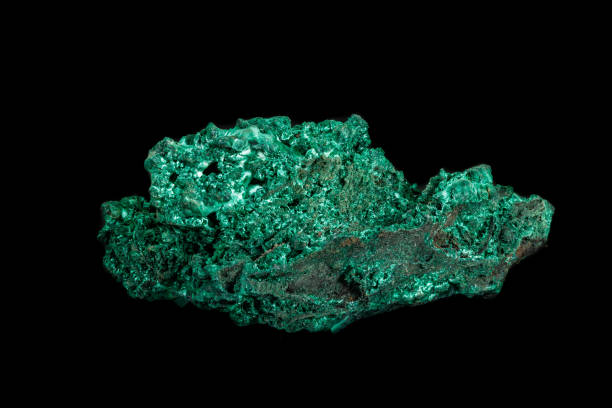 istock Macro of a mineral stone Malachite on a black background 1140728257