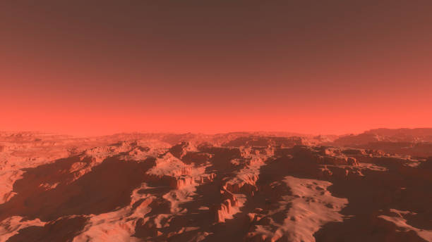 istock Mars landscape, A 3d render of imaginary mars planet terrain 1140728572