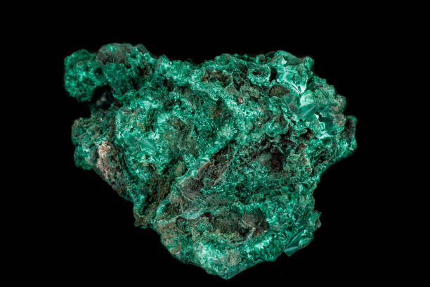 istock Macro of a mineral stone Malachite on a black background 1140728690