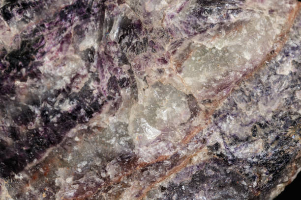 istock Macro stone mineral Fluorite on a black background 1140729081