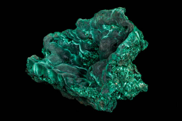 istock Macro of a mineral stone Malachite on a black background 1140730347