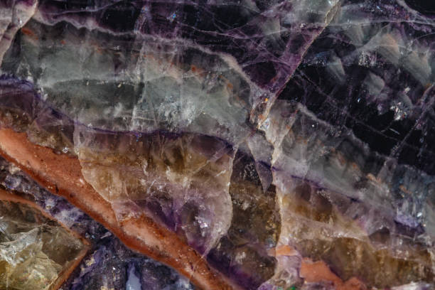 istock Macro stone mineral Fluorite on a black background 1140730556