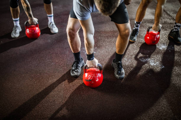 istock gym with kettle bells in a gym! 1140747471