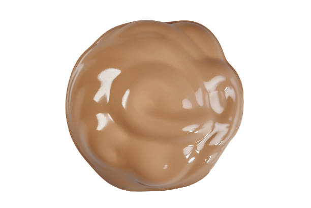 istock Round face make-up liquid foundation sample on a white background, clipping path included 1140750489