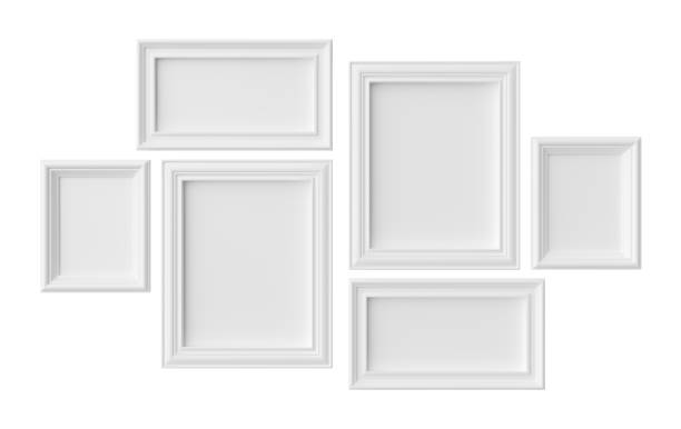 istock White photo frames isolated on white with shadows 1140750528