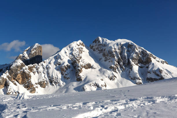 WINTER IN THE MOUNTAINS, snow, blue sky, white cloud