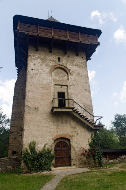 istock Belfry tower at Humorului monastery, Romania 1140752059