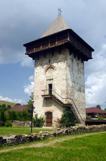 istock Belfry tower at Humorului monastery, Romania 1140752106
