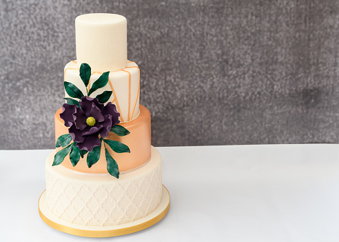 Home made elegant four tier wedding cake