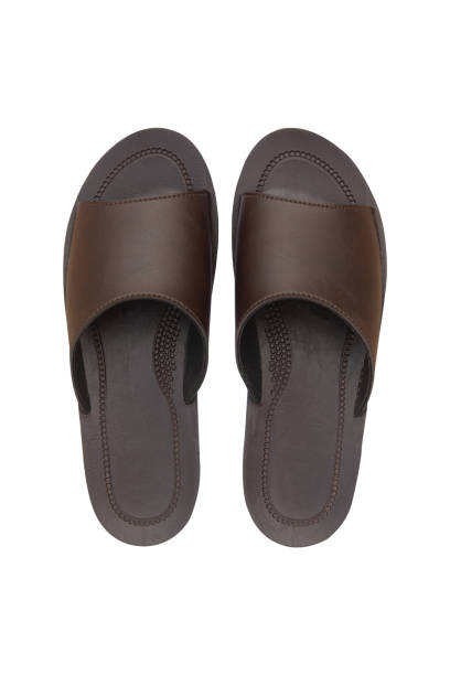 istock Brown sandals isolated on white background with clipping path. 1140753997