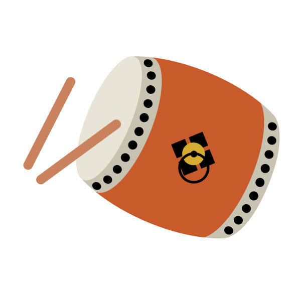 японская икона барабана - taiko drum stock illustrations