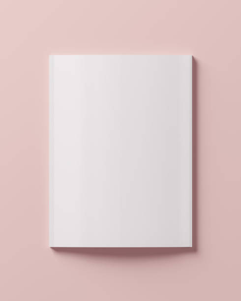Blank magazine template on pink background - 3D illustration