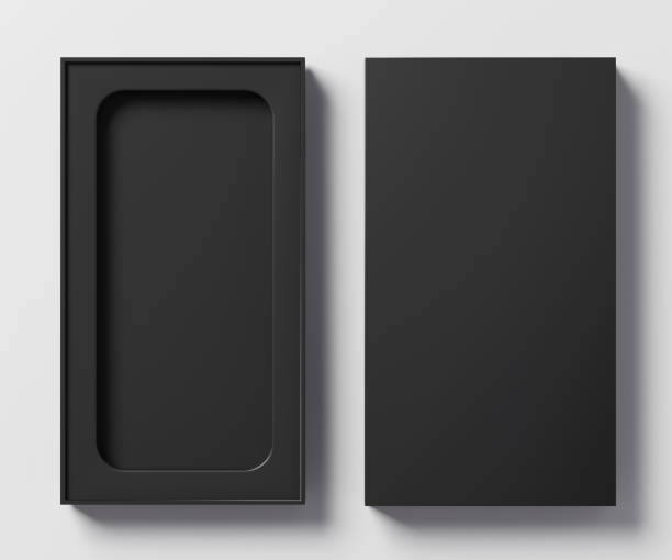 電話用ブラックボックステンプレート-3d イラスト - black box ストックフォトと画像