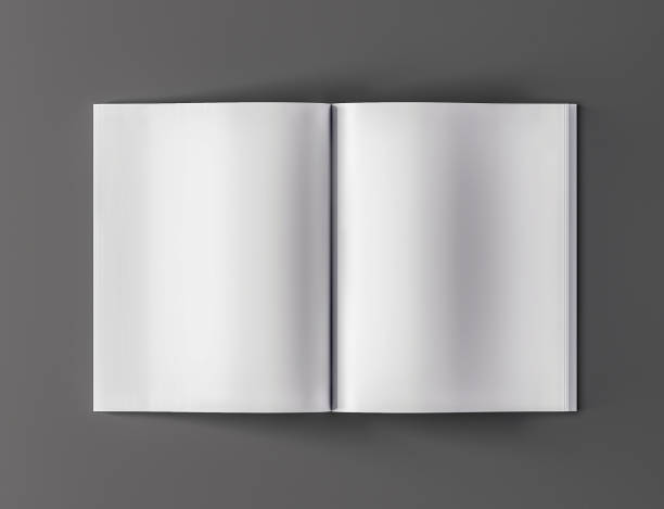 Blank open magazine template top view - 3D illustration