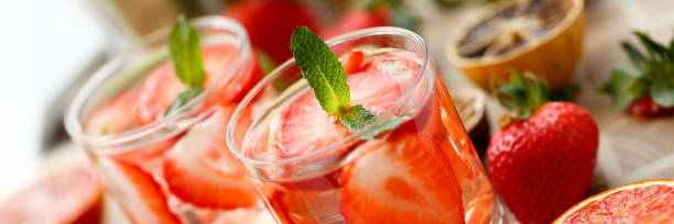 istock Strawberry punch home made cocktail closeup 1140755482