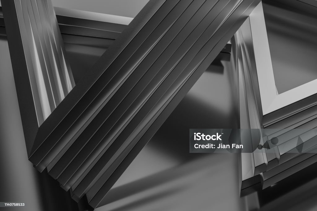 Triangular Steel Framework 3d Rendering Triangle Metal Framework Industrial Background Stock Photo ...