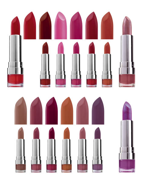 istock Glossy satin lipstick and high resolution cut bullets, isolated on white background, clipping paths included 1140762172