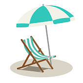 istock Beach parasol and beach chair 1140762384