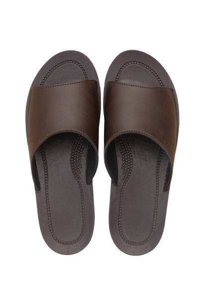 istock Brown sandals isolated on white background with clipping path. 1140765869
