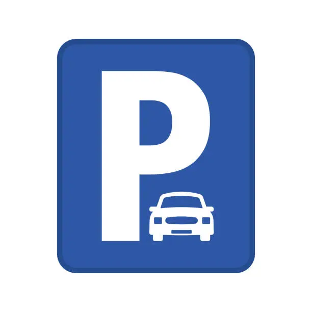 Vector illustration of Parking sign icon vector