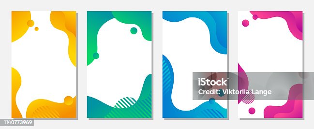 istock Dynamic style banner design set with fluid colorful gradient shapes. Creative illustration for poster, cover, card, social media and flyers. 1140773969