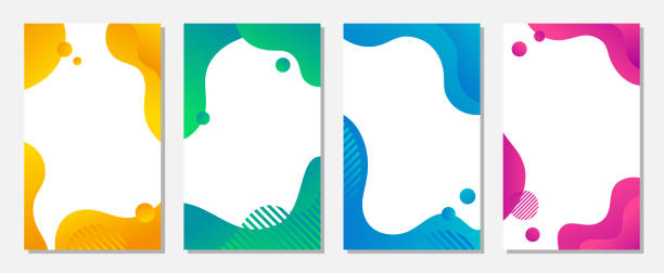 Dynamic style banner design set with fluid colorful gradient shapes. Creative illustration for poster, cover, card, social media and flyers. Dynamic style banner design set with fluid colorful gradient shapes. Creative illustration for poster, cover, card, social media and flyers. abstract borders stock illustrations