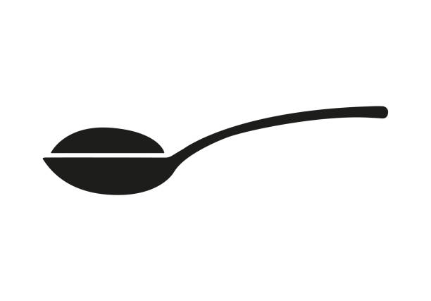 ложка с сахаром, солью, мукой или другим ингредиентом значок - sugar spoon salt teaspoon stock illustrations