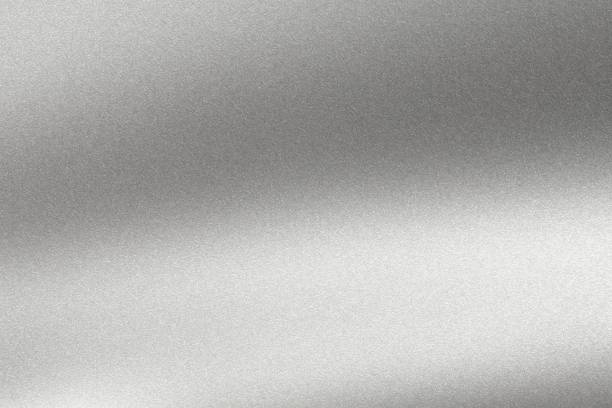 istock Abstract texture background, light shining on rough silver metal wall 1140774050