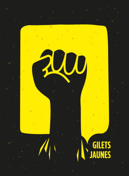 bewegungs-illustration der gelben westen - protest tax protestor politics stock-grafiken, -clipart, -cartoons und -symbole