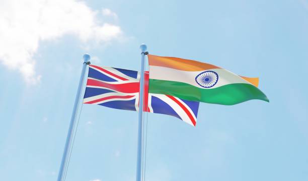 istock UK and India, two flags waving against blue sky 1140779177
