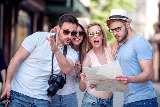 istock Group of tourists 1140779789
