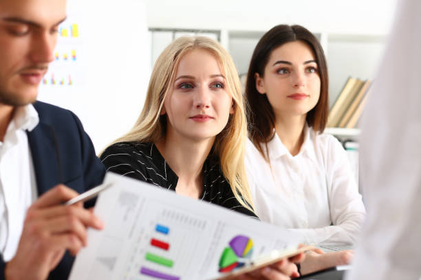 istock Group of people sit in office deliberate on problem 1140782070