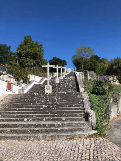 istock Crosses on steps up to Church 1140784451
