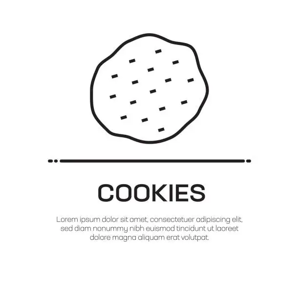 Vector illustration of Cookies Vector Line Icon - Simple Thin Line Icon, Premium Quality Design Element