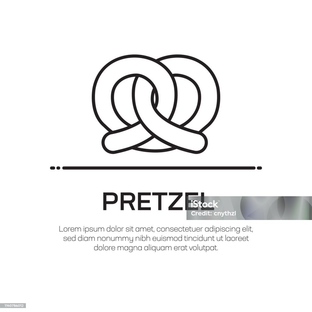 Pretzel Vector Line Icon - Simple Thin Line Icon, Premium Quality Design Element Appetizer stock vector