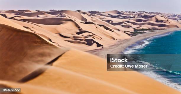 Dunes In Namib Desert Stock Photo - Download Image Now - Desert Area, Sea, Beach