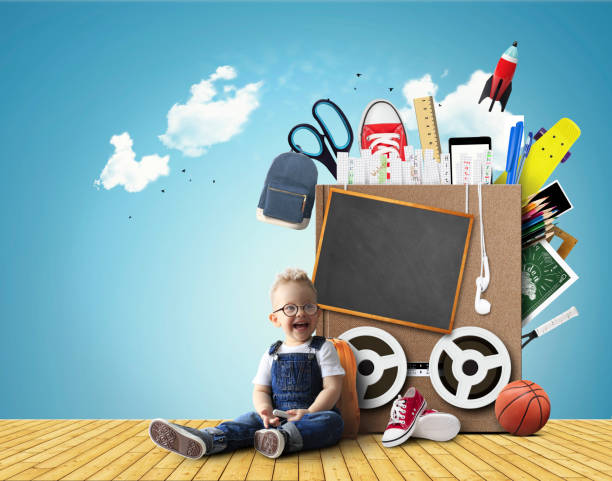 istock Little boy in denim overalls 1140788355