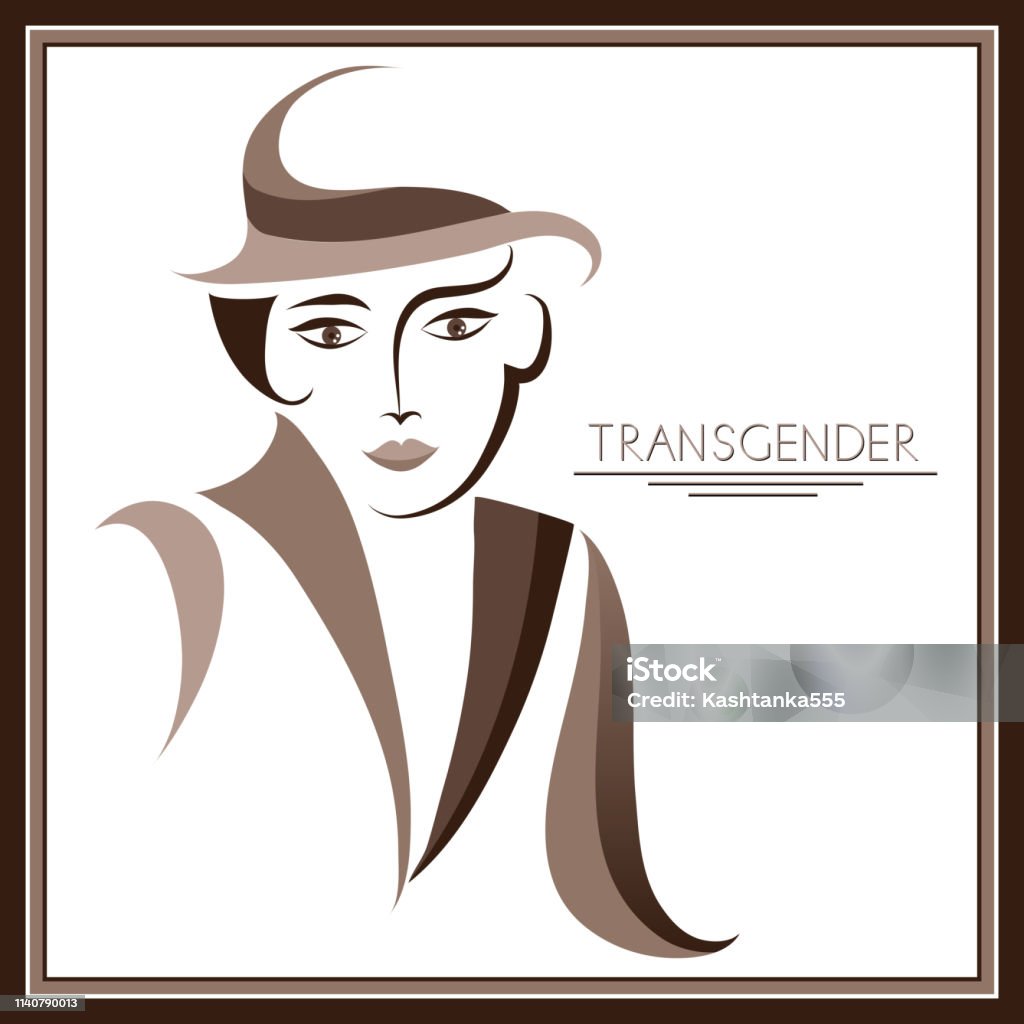 Graphic illustration with transgender 6 Graphic abstract with transgender (androgynous). Suitable for invitation, flyer, sticker, poster, banner, card, label, cover, web. Vector illustration. Abstract stock vector