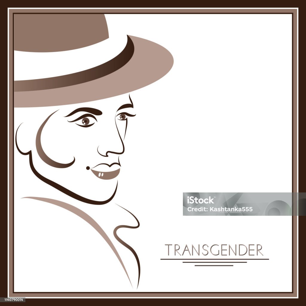 Graphic illustration with transgender 4 Graphic abstract with transgender (androgynous). Suitable for invitation, flyer, sticker, poster, banner, card, label, cover, web. Vector illustration. Abstract stock vector
