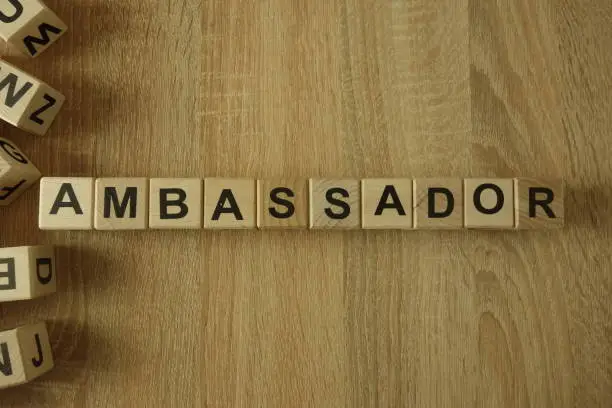 Photo of Ambassador word from wooden blocks