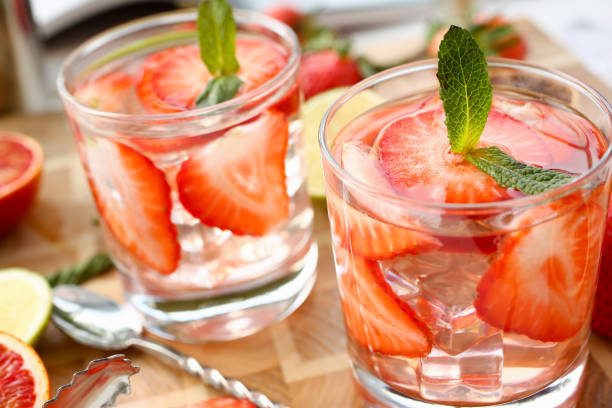 istock Strawberry punch home made cocktail closeup 1140797938