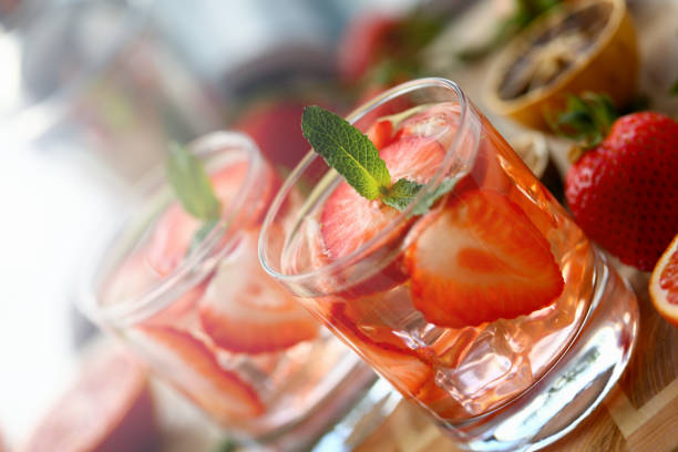 istock Strawberry punch home made cocktail closeup 1140797942