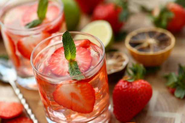 istock Strawberry punch home made cocktail closeup 1140797949