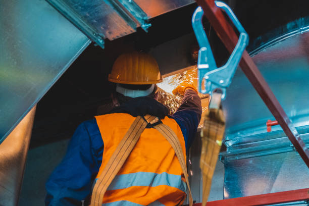 istock safety at work safety belt installation repairing process 1140800481