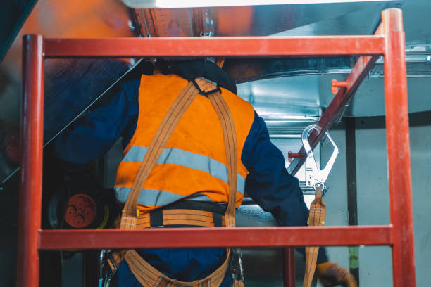 istock safety at work safety belt installation repairing process 1140800521
