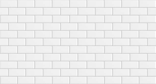istock White rectangle mosaic tiles texture  background. Classic white metro tile. Long wide picture. 1140801181