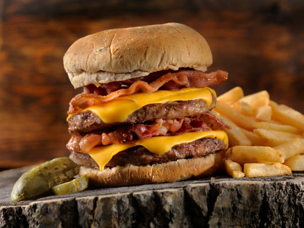 istock Bacon Double Cheeseburger with Fries 1140808061
