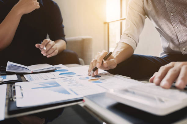 istock Business executives analyzing on valuation data paper 1140808128