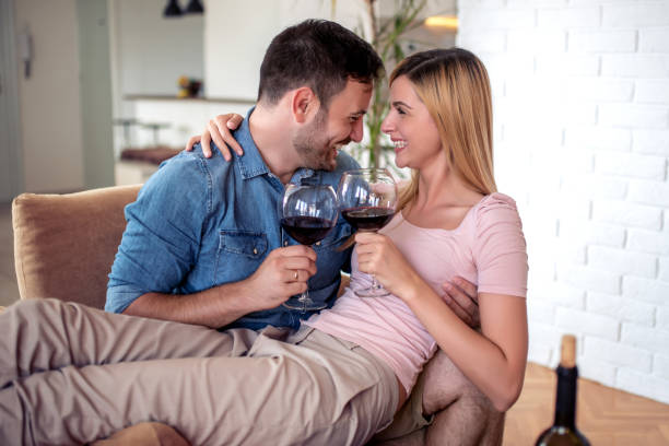 istock Romantic couple enjoying at home 1140808257
